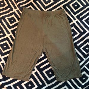Green biker shorts